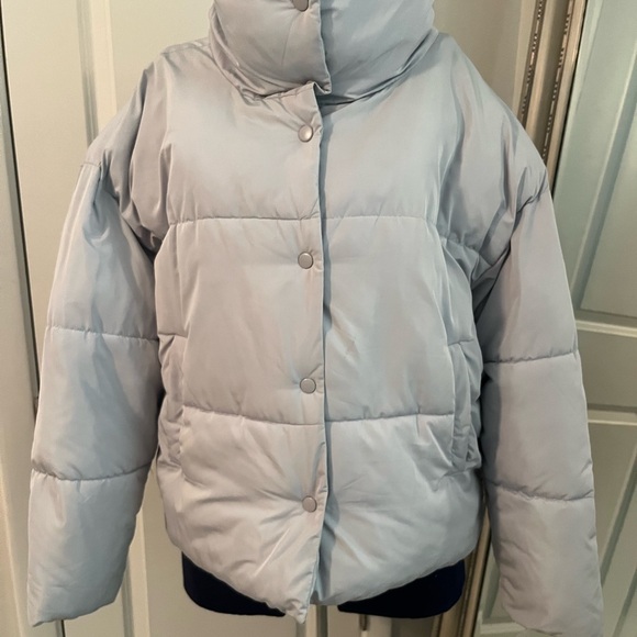 Free People Women's Light Gray Puffer Jacket - Picture 3 of 6
